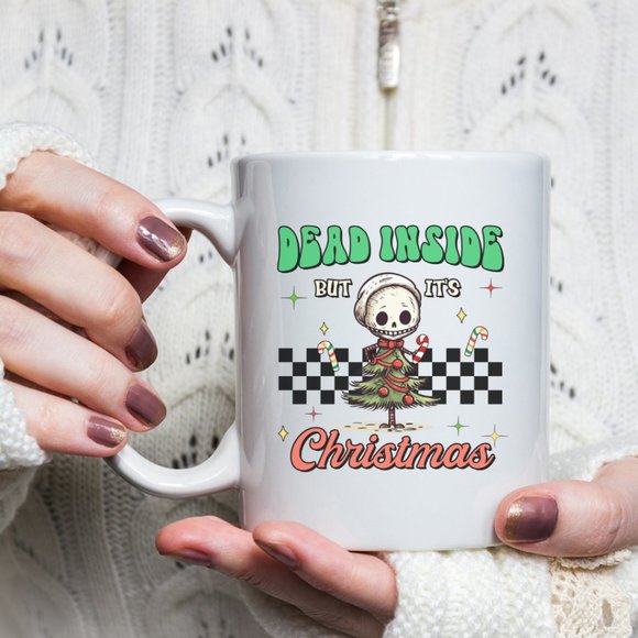 Dead Inside But It's Christmas Coffee Mug 15oz Cup - Picture 2 of 2